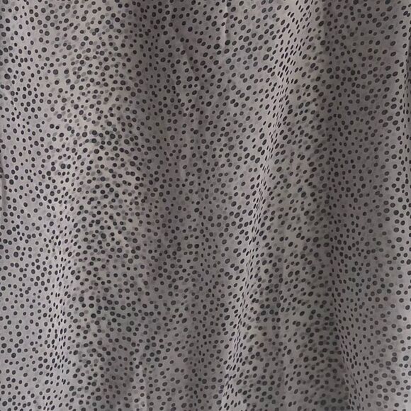 SILK Popover Printed Semi-Sheer Blouse With Tie Neck Grey Blue M - Picture 10 of 10